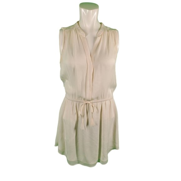 Aritzia Babaton Benedict Silk Dress Sleeveless Mini Pleated Dress Ivory Sz S - Picture 7 of 9